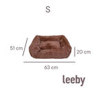 Leeby Cama Suave Antiestrés de Pelo Marrón para perros, , large image number null